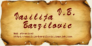 Vasilija Barzilović vizit kartica